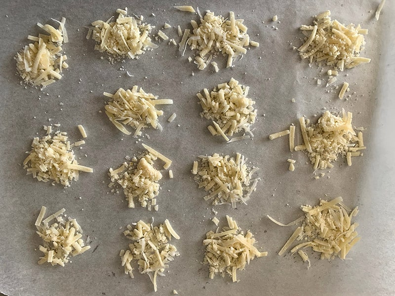GRATED PARMESAN ON TRAY FOR ROASTING