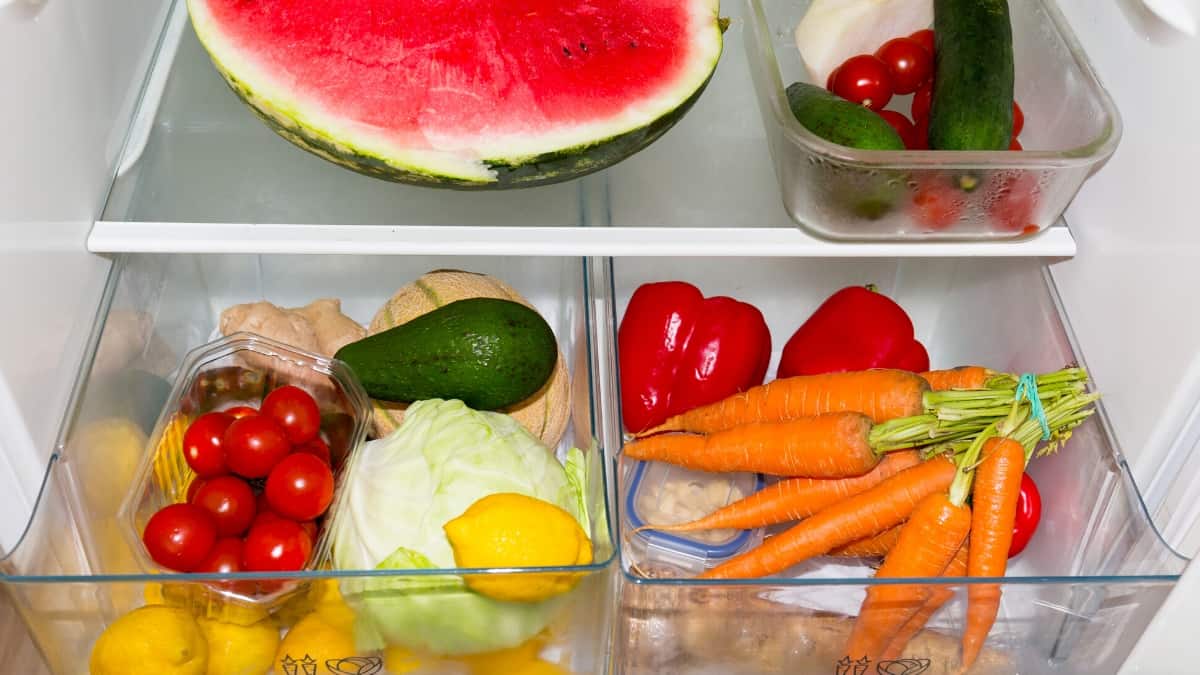 vegetables in fridge