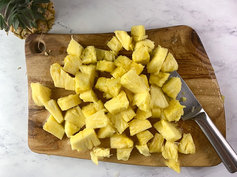 PINEAPPLE CUT INTO BITE SIZED WEDGES