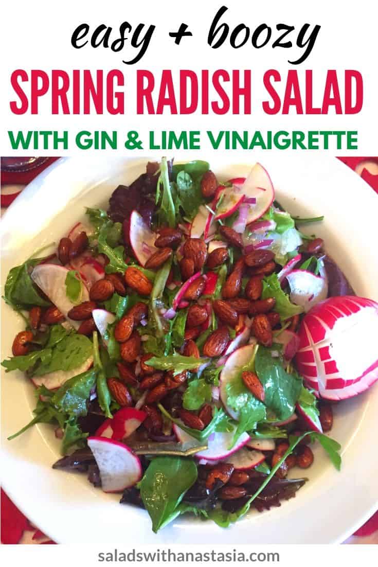 SPRING RADISH SALAD WITH GIN & LIME VINAIGRETTE WITH TEXT OVERLAY