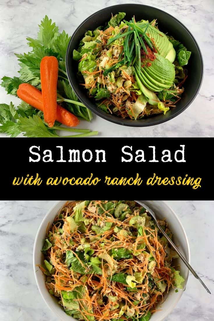 CANNED SALMON SALAD with text overlay