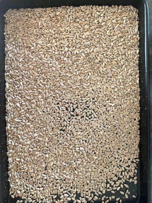 SUNFLOWER SEEDS IN OVEN TRAY