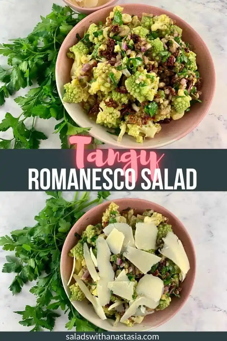Romanesco Salad with text overlay