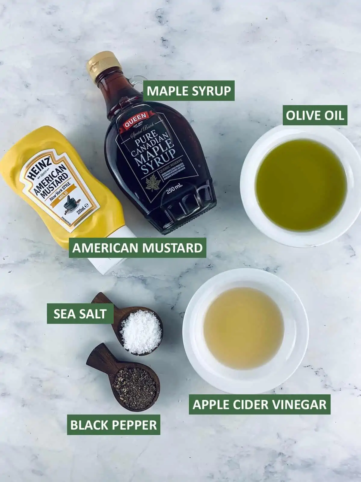 LABELLED INGREDIENTS NEEDED TO MAKE AMERICAN MUSTARD DRESSING