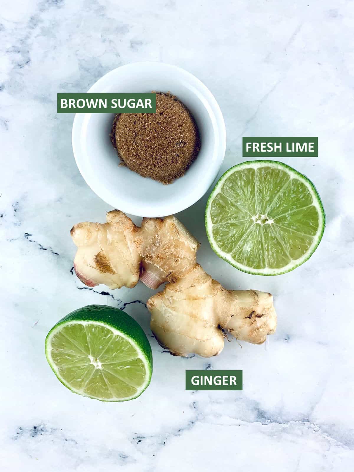 LABELLED INGREDIENTS NEEDED FOR SWEET GINGER & LIME DRESSING
