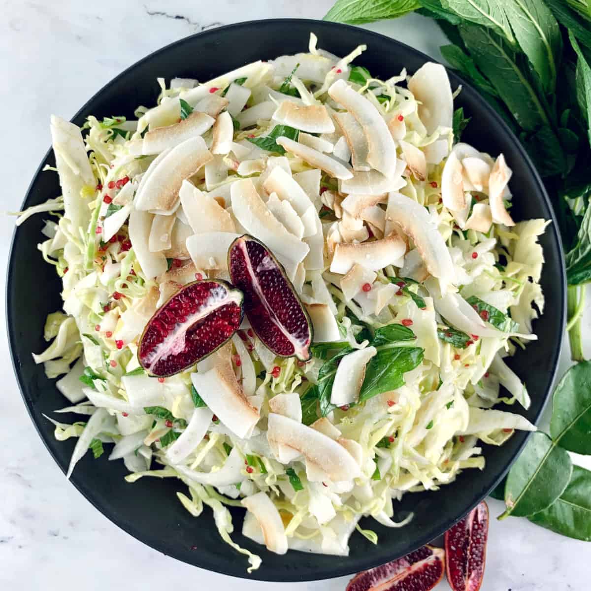Cabbage Fennel Slaw with Finger Limes Salads with Anastasia