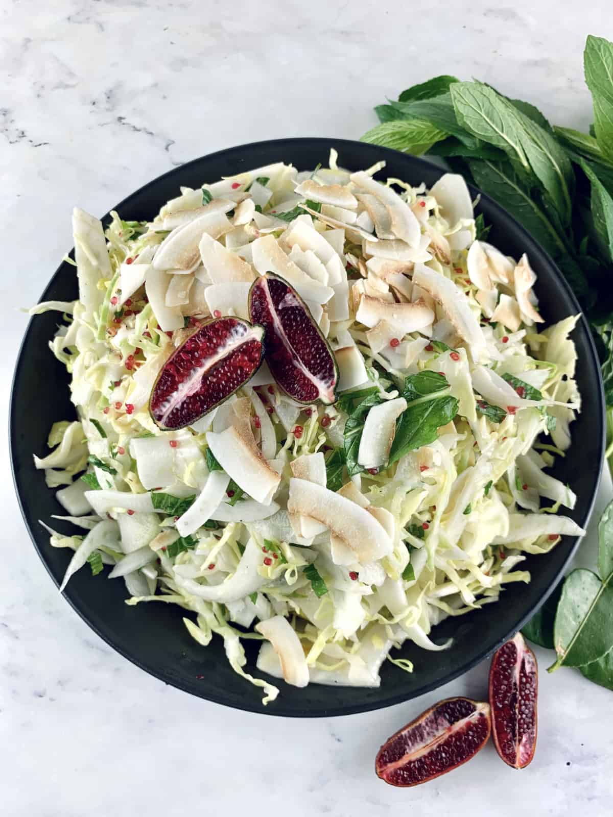 Cabbage Fennel Slaw with Finger Limes Salads with Anastasia