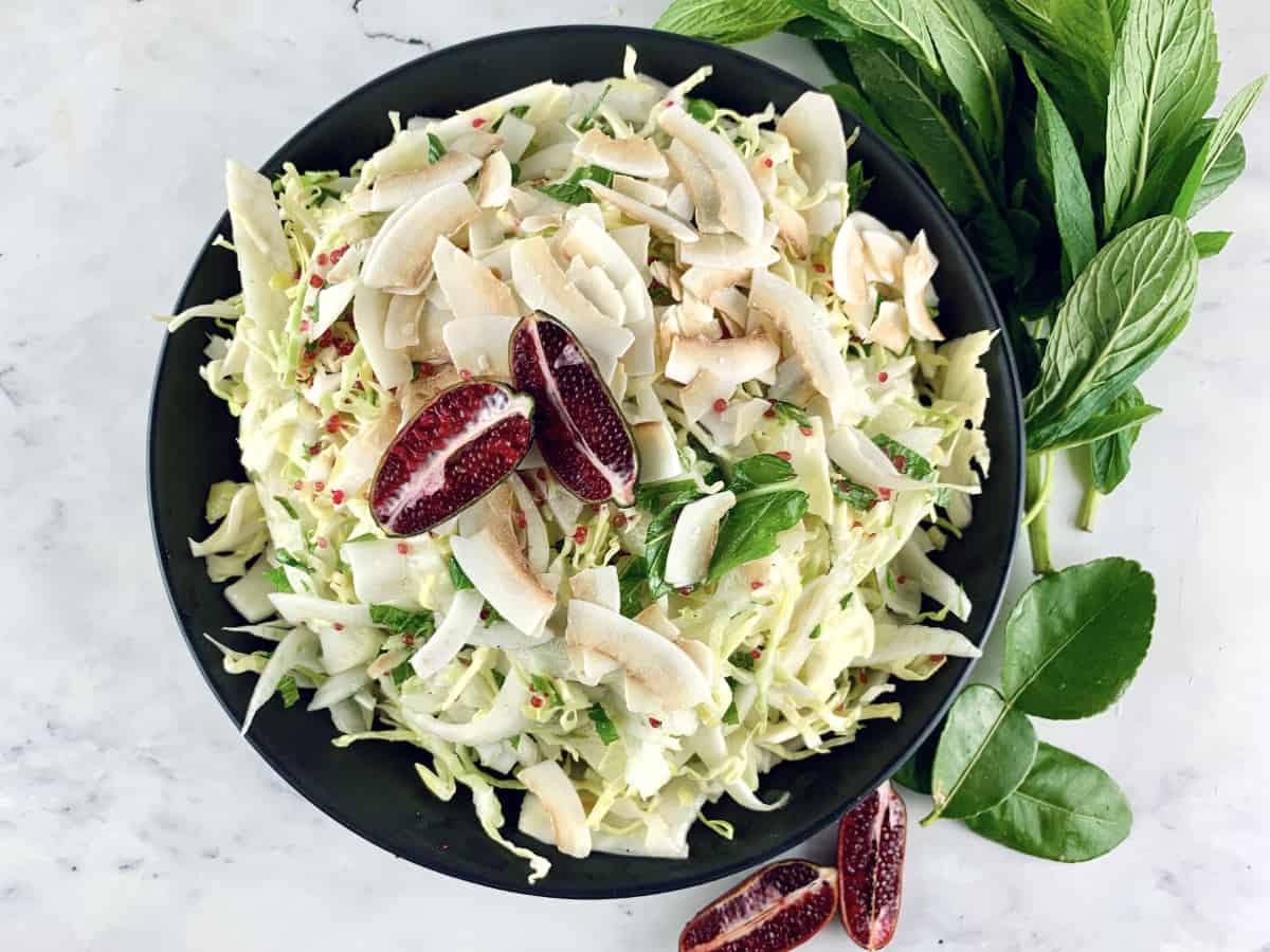 Cabbage Fennel Slaw with Finger Limes Salads with Anastasia