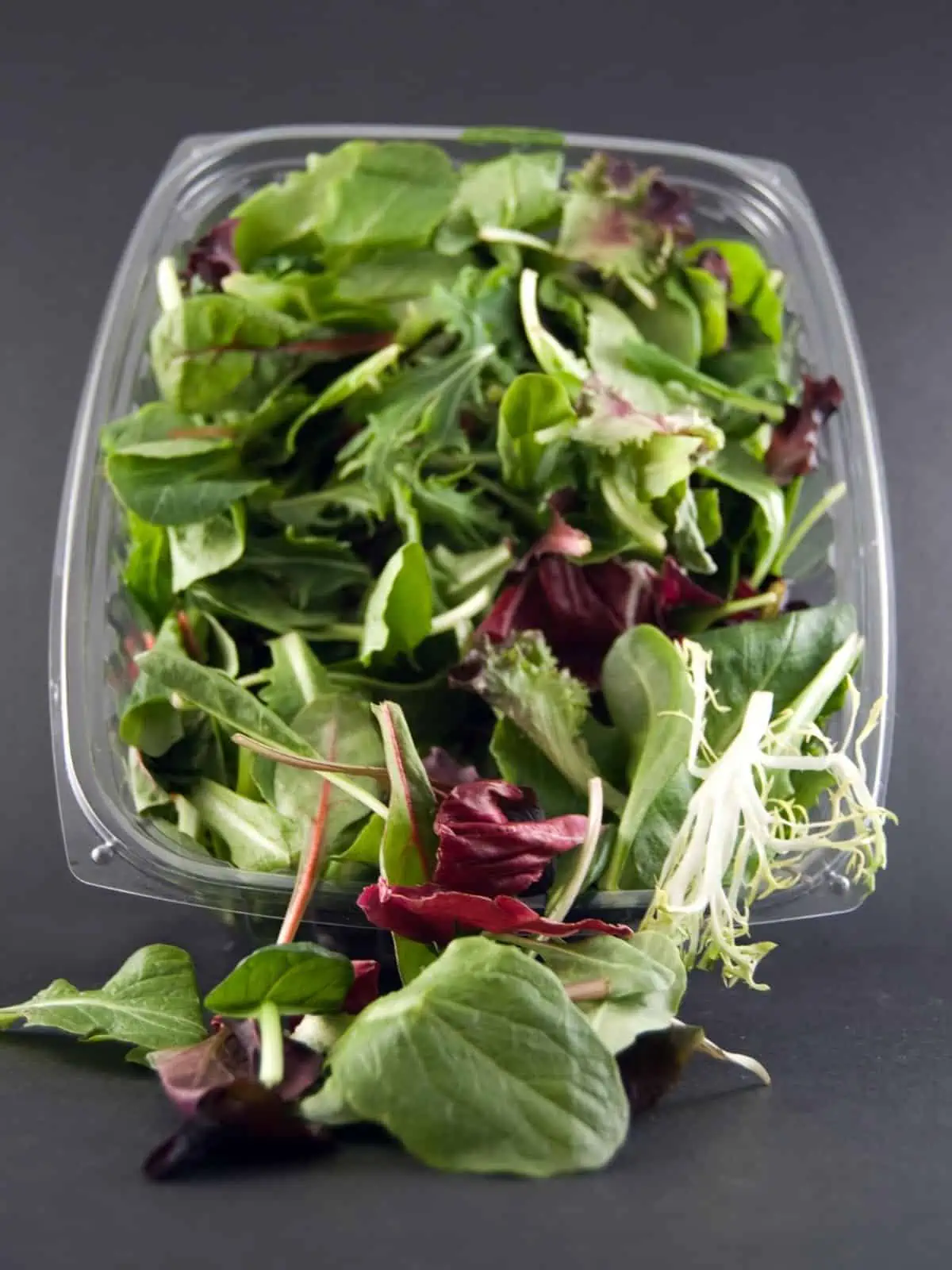 Pre packed salad leaves In plastic container